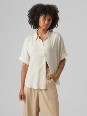 Vero Moda Kurzarmbluse »VMKATRINE S/S OVERSIZED SHIRT WVN NOOS«