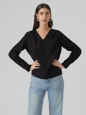 Vero Moda Langarmbluse »VMLENA LS PLEAT TOP WVN NOOS«