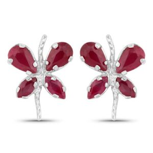 Vira Jewels Paar Ohrstecker »925-Sterling Silber rhodiniert Glänzend Rubin rot«