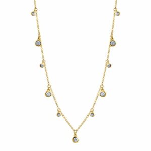 Vivance Collierkettchen »925-Sterling Silber vergoldet Zirkonia«