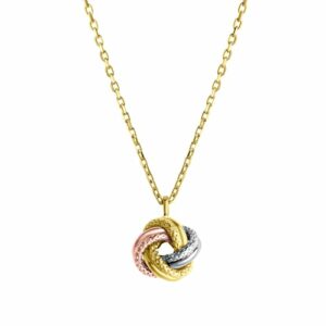 Vivance Kette mit Anhänger »585/- Gelbgold tricolor strukturiert«