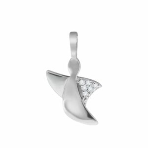 Vivance Kettenanhänger »925/- Sterling Silber rhodiniert Engel Zirkonia weiß«