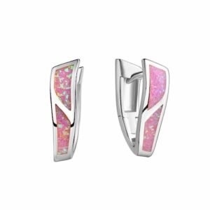 Vivance Paar Creolen »925-Sterling Silber rhodiniert synth. Opal pink«