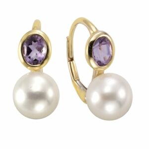 Vivance Paar Ohrhänger »333/- Gelbgold mit Amethyst/Perle«