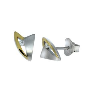 Vivance Paar Ohrstecker »925 Silber zweifarbig Zirkonia«