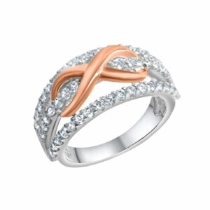 Zeeme Fingerring »925/- Sterling Silber 2-farbig Zirkonia«