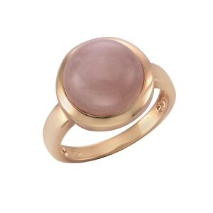 Zeeme Fingerring »925/- Sterling Silber rotvergoldet Rosenquarz«