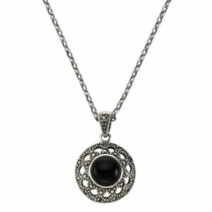 Zeeme Kette mit Anhänger »925/- Sterling Silber Achat schwarz«